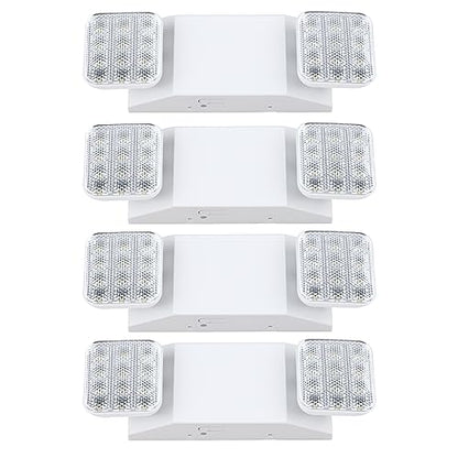 KASTLITE Commercial LED Emergency Light, Square Style, 4-Pack Set - color: WHITE - SQUARE, size: 4 Pack