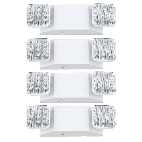 KASTLITE Commercial LED Emergency Light, Square Style, 4-Pack Set - color: WHITE - SQUARE, size: 4 Pack