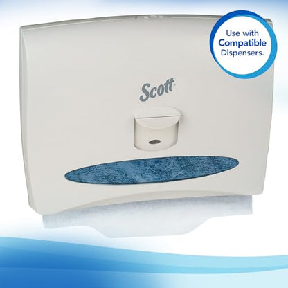 Scott® Pro™ Personal Seat Covers (07410), White (125 Sheets/Pack, 24 Packs/Case, 3,000 Sheets/Case)