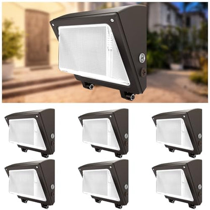 JTT 6Pack 75W/60W/45W LED Wall Pack Lights, Dusk to Dawn with Photocell,ETL