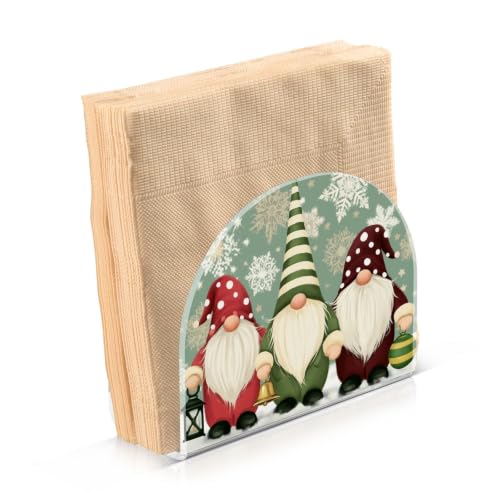 Christmas Elf Napkin Holder for Table Acrylic Tissue Dispenser - color: Christmas Elf