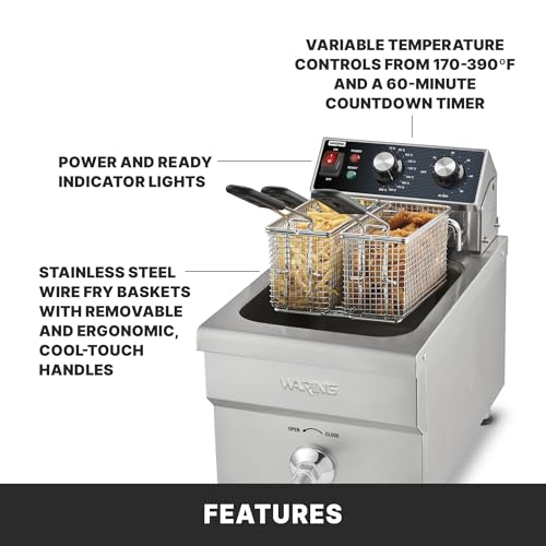 Waring Deep Fryer with 10 lb Capacity & Variable Temperature Control - size: 10lb Deep Fryer