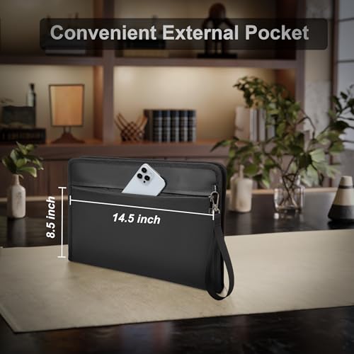 Fireproof Document Bag with Lock，15"×11" Fireproof Money Bag，with Zipper and Lock，Suitable for Tablets, A4 Documents, Cash, Mobile Phones, - size: Legal Documents – 15" × 11"