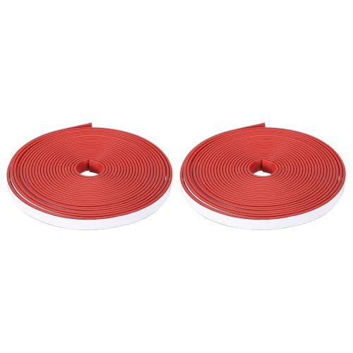 2PCS Smoke Fire Seal Strip 19.7 Feet 12mm/0.47" Wx2mm/0.08" T Red - color: Red, size: 19.7 FT x 12mm / 0.47" W x 2mm / 0.08" T