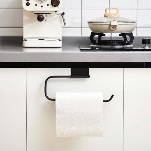 Yaocom 12.4 Inches Cabinet Door Paper Towel Holder, Black - color: Black
