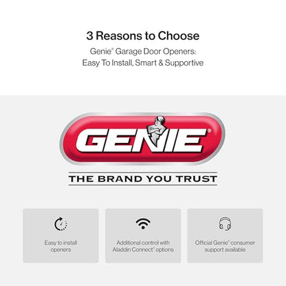 Genie Chain Drive 750 3/4 HPc Garage Door Opener w/Battery Backup - Heavy Duty - Operate your garage door when the primary power is out - Wireless Keypad Included, Model 7035-TKV,BLACK - style: Two remotes & Keypad