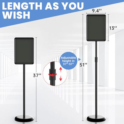 Sign Holder Stand, 8.5x11 Sign Stand for Display, 2-Pack, Black - size: 8.5*11 Chamfer 2Pack