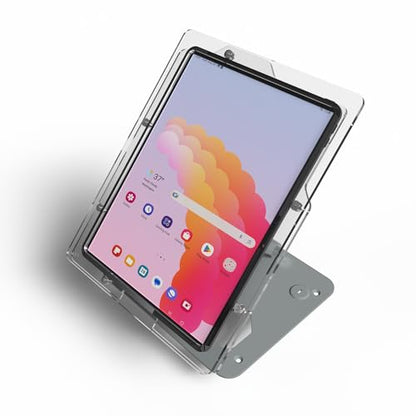 Anti-Theft Acrylic Case for Lenovo TAB Tablet with 360 Rotate 180 Swivel Metal Desktop Stand & 90-Degree USB C Cable (Clear, M11 K11) - color: Clear, size: M11 K11