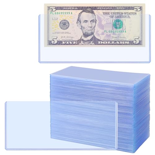 Uncle Paul 80PCS Banknotes Top-Insert Holders - Currency PVC - color: 80 Pieces