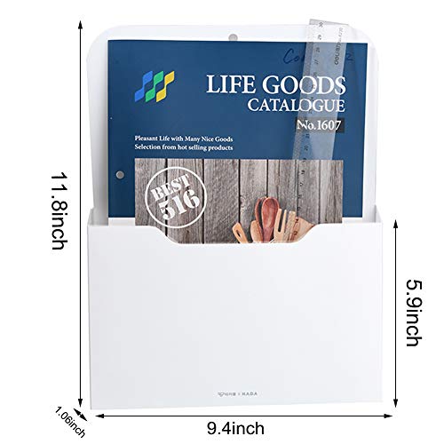 Marbrasse Magnetic File Holder - Magnetic Paper Holder, Pocket Organizer Office Supplies Storage Mail Organizer for Notebooks,Planners,Letter (1 Pack) - color: 1-Pack