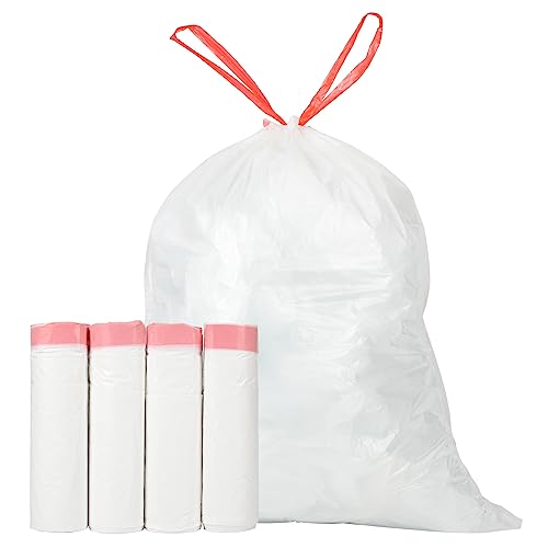 15 Gallon Drawstring Trash Bags, 80 Count, White - size: 1 Count (Pack of 80)