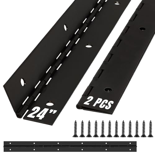 ALBO 24 x 2 Piano Hinge Stainless Steel 304, Black, 2-Pack - color: Black, size: 24 Inch