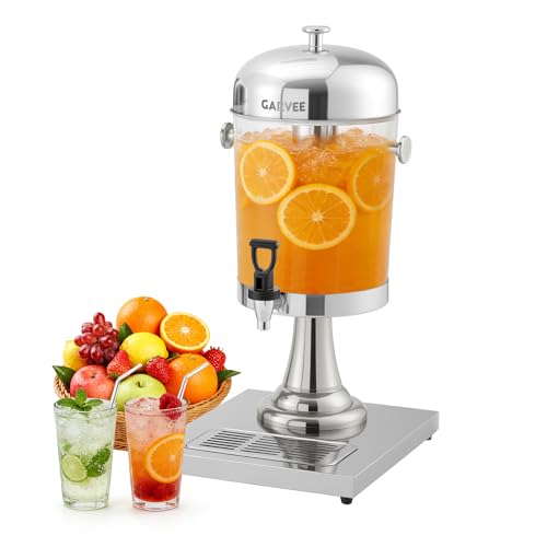 2.2 Gallon Stainless Steel Beverage Dispenser with Ice Core, Silver - color: Silver, size: 2.2 Gallon