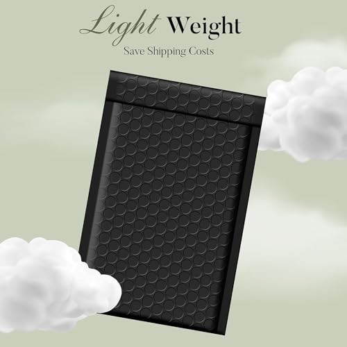 METRONIC 4x8" Bubble Mailers 19200 Pack Waterproof Black Padded Envelopes - color: Black, size: 4X8" 19200PC