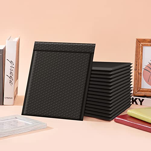 Fuxury Bubble Mailers 8.5x12" Padded Envelopes 25Pack Usable Size 8.5x11 - color: Black, size: 8.5x12" 25PC