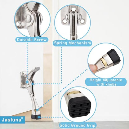 Kickdown Door Stopper for Bottom of Door, Satin Nickel, 4 Pack - color: ‎Satin Nickel