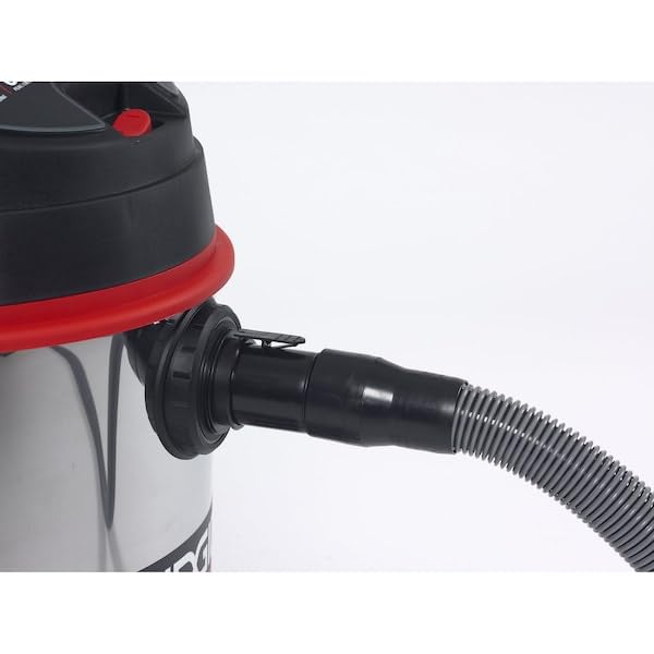 RIDGID 50353 1610RV Stainless Steel 16-Gal. Wet Dry Shop Vacuum with Cart, 6.5 Peak HP Motor, Large Wheels, Pro Hose, Drain, and Blower Port, Red
