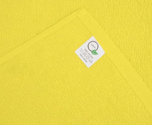 Salon Towels – Pack of 24 (16"x27") 100% Cotton Ring Spun (Not Bleach Proof) Ultra Soft, Highly Absorbent Hand Towels – Bulk for Spa, Gym & Salon (Yellow) - color: Yellow