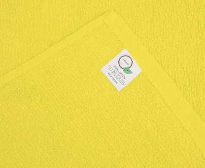 Salon Towels – Pack of 24 (16"x27") 100% Cotton Ring Spun (Not Bleach Proof) Ultra Soft, Highly Absorbent Hand Towels – Bulk for Spa, Gym & Salon (Yellow) - color: Yellow