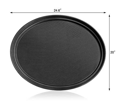 New Star Foodservice Non-Slip Tray, Oval, 21 x 25-Inch, Black - color: Black, size: 20.5-Inch x 25.25-Inch x 0.7-Inch