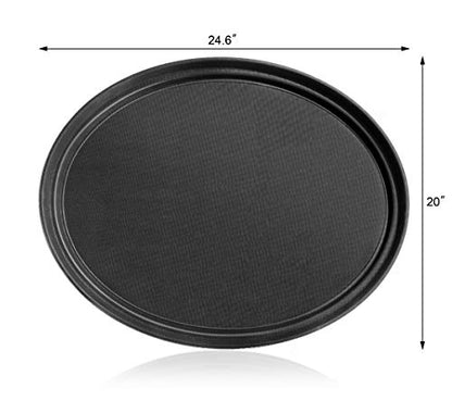 New Star Foodservice Non-Slip Tray, Oval, 21 x 25-Inch, Black - color: Black, size: 20.5-Inch x 25.25-Inch x 0.7-Inch