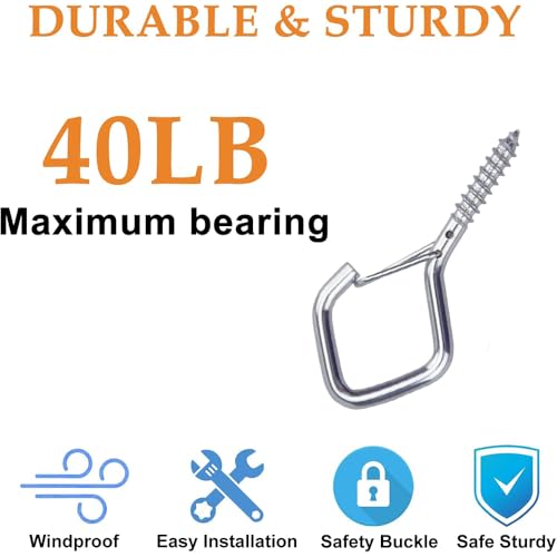 52 Pcs 2.36IN Ceiling Hooks with Safety Buckle for Plants - color: Silver, size: 52Pcs