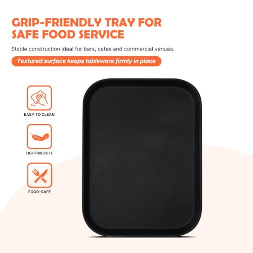 Hakka 16 x 12 Inch 6 Pcs Server Trays for Restaurant - Non-Slip Waiter Tray - size: 16.1" x 11.7" x 0.8"