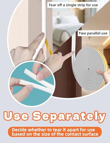 Weather Stripping Door Seal Strip,32.8 FT D Shaped Weatherstripping - color: White, size: S (3/8"W × 1/4“T)