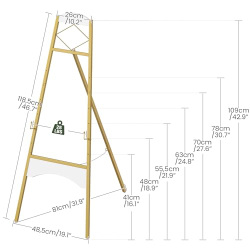 CHOEZON 43" Gold Easel Stand for Sign, Display Easel with 6 Adjustable Height Levels, Metal Art Easel, Poster Stand for Painting, Wedding Welcome Signs Holder, Gold and White TCJ26JW