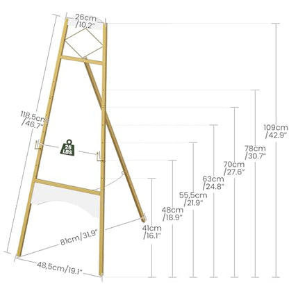 CHOEZON 43" Gold Easel Stand for Sign, Display Easel with 6 Adjustable Height Levels, Metal Art Easel, Poster Stand for Painting, Wedding Welcome Signs Holder, Gold and White TCJ26JW
