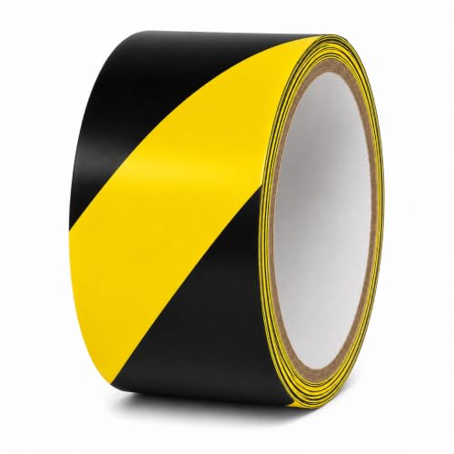 GGR Supplies Black & Yellow Hazard Stripe Tape, 2 inches x 18 Yards - color: Black & Yellow, size: 2 in. x 18 yds. (48mm)