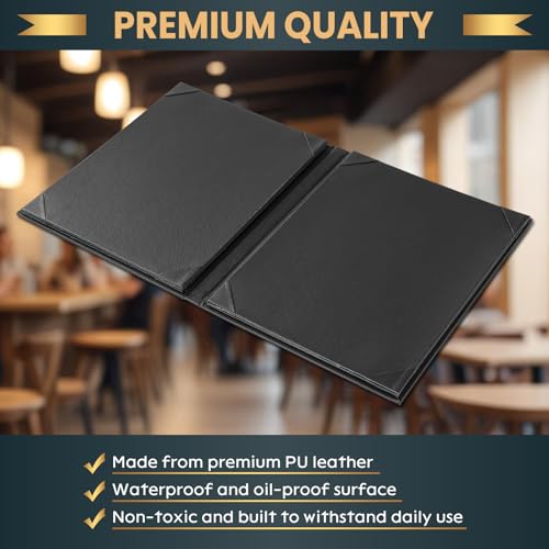 PU Leather Restaurant Menu Book 8.5 x 11, 6-Pack, 6-View Covers - size: 6 View