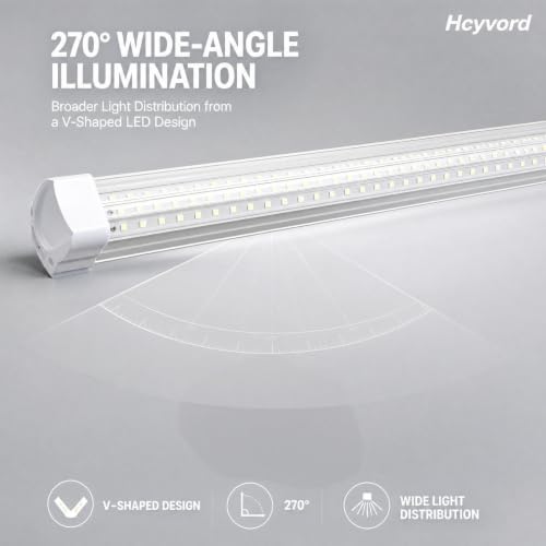 8FT LED Shop Light, 6000K Linkable Work Light Fixture, 10 Pack - size: 10pcs-8FT-6000K White