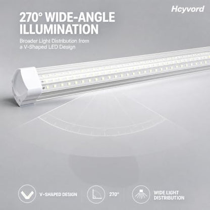 8FT LED Shop Light, 6000K Linkable Work Light Fixture, 10 Pack - size: 10pcs-8FT-6000K White