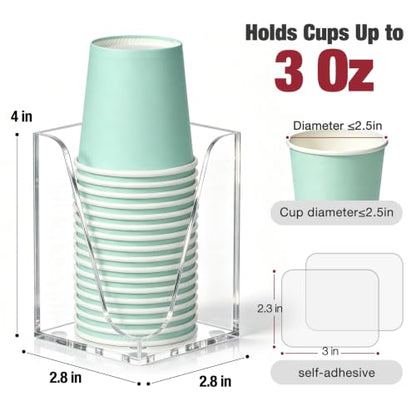 Cup Dispenser, Wall Mount Bathroom Cup Holder Fit 3oz Small Cups - color: Small