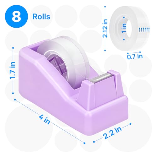 OWLKELA Lightweight Desktop Tape Dispenser, Purple, 1 Pack - color: Purple, size: 1 Pcs