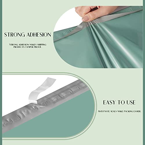 Metronic Poly Mailers 12x15.5 100 Pack Medium Shipping Bags for Clothing - color: Grayed Jade Green, size: 12x15.5 100PC