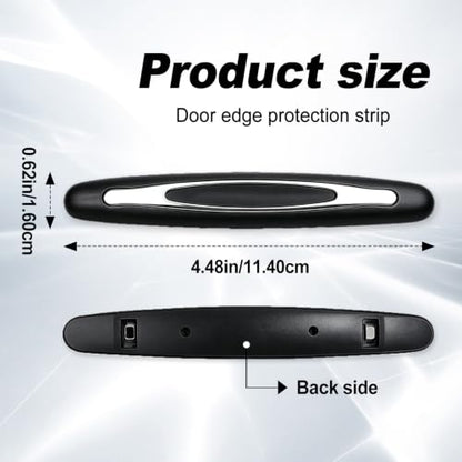 4Pcs Car Door Edge Guards, Anti‑Scratch Self‑Adhesive Protective Trim Strips, Universal Exterior Auto Accessories Compatible with Cars, Trucks, SUVs-Black - color: Black