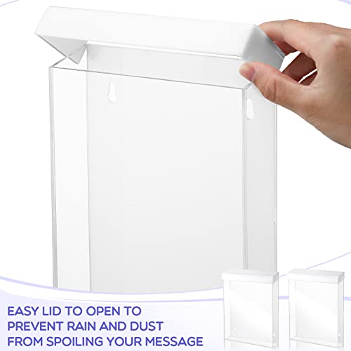 Thyle 8.5” x 11” Outdoor Brochure Holder Waterproof Wall Mount Lid, White - color: White