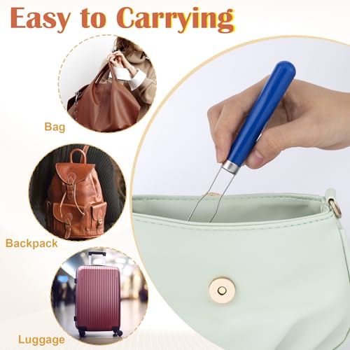Easy Button Hook, Steel Button Helper Tool for Elderly, Blue - color: Blue, Plastic Handle, 1 Pack