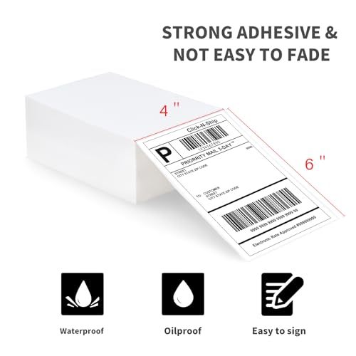 L LIKED 4x6 Direct Thermal Labels, 500pcs Perforated Fanfold, Compatible Zebra & Rollo Printers - size: 500 Labels