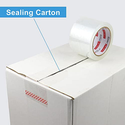 JIALAI HOME 3" Heavy Duty Packing Tape 6 Rolls, Total 360Y - 3 inch x 65 Yards, 2.4 mil Thick, Clear 3 Inch Wide Packaging Tape for Shipping, Mailing, Moving & Storage