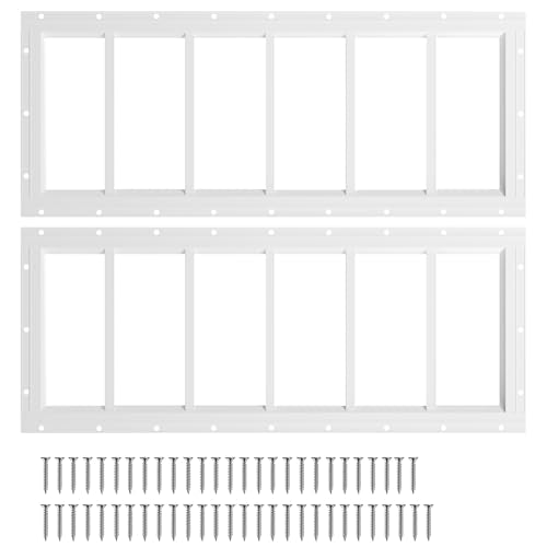 NeatiEase 2 Pack Shed Windows 10"x35", Transom Window Fixed Design with Tempered Glass for Playhouses, Sheds, Garage and Chicken Coops (White) - color: White