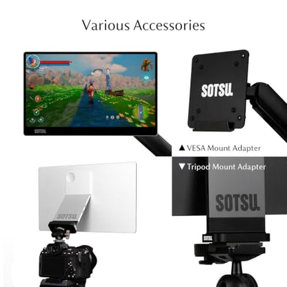 SOTSU FlipAction Go 14" Portable Monitor FHD 400 Nits USB-C Mini HDMI - color: Silver