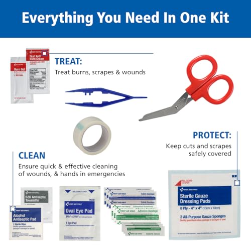First Aid Only 298 Piece All-Purpose Emergency First Aid Kit for Home, Office, Car, Apartment, Dorm, and Camping, Travel-Friendly Compact Pouch Fits in Backpacks, Suitcases, Cabinets, and Drawers - size: 298 pieces