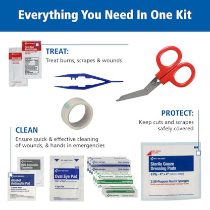 First Aid Only 298 Piece All-Purpose Emergency First Aid Kit for Home, Office, Car, Apartment, Dorm, and Camping, Travel-Friendly Compact Pouch Fits in Backpacks, Suitcases, Cabinets, and Drawers - size: 298 pieces