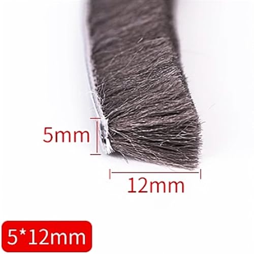16 Ft (5m) 196 Inch Sliding sash Windows Doors Tape Pile Draught excluder Brush Seal Strip weatherstrip 5mm x 12mm (3/16 1/2 Inch, Gray) - size: 5mm * 12mm