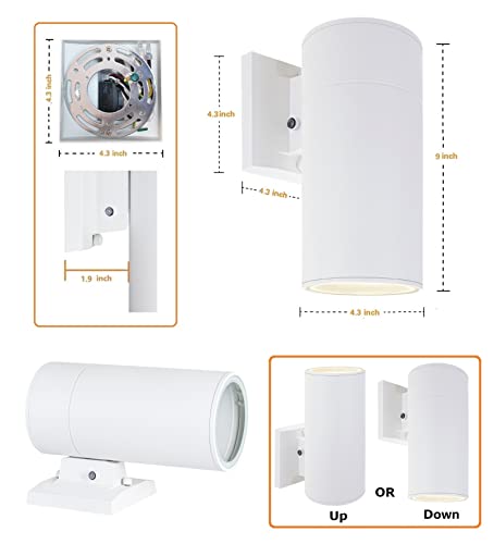 Dusk to Dawn Sensor Outdoor Wall Lamp, Waterproof Exterior Lighting - color: Cylinder (White A - Dusk to Dawn )