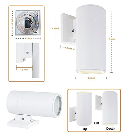Dusk to Dawn Sensor Outdoor Wall Lamp, Waterproof Exterior Lighting - color: Cylinder (White A - Dusk to Dawn )