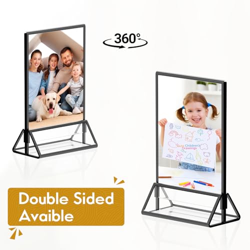 5x7 Black Picture Frame Acrylic Sign Holder,Wedding Table Numbers - color: 5X7-Gold-3 Pack